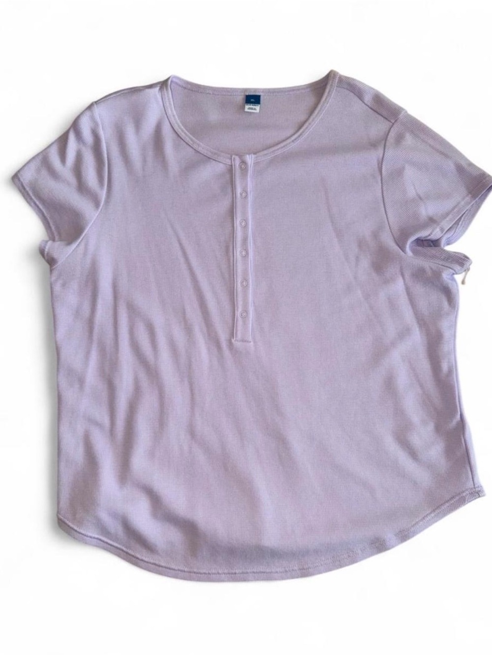 Old Navy Lavender Short-Sleeve Henley Tee